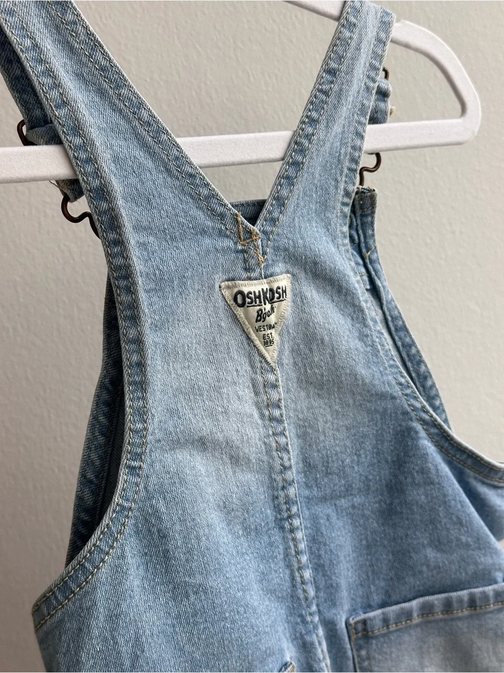 2T OshKosh B'gosh Light Blue Denim Shortalls with Butterfly Embroidery